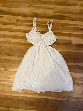 American Eagle Outfitters White Eyelet Mini Dress